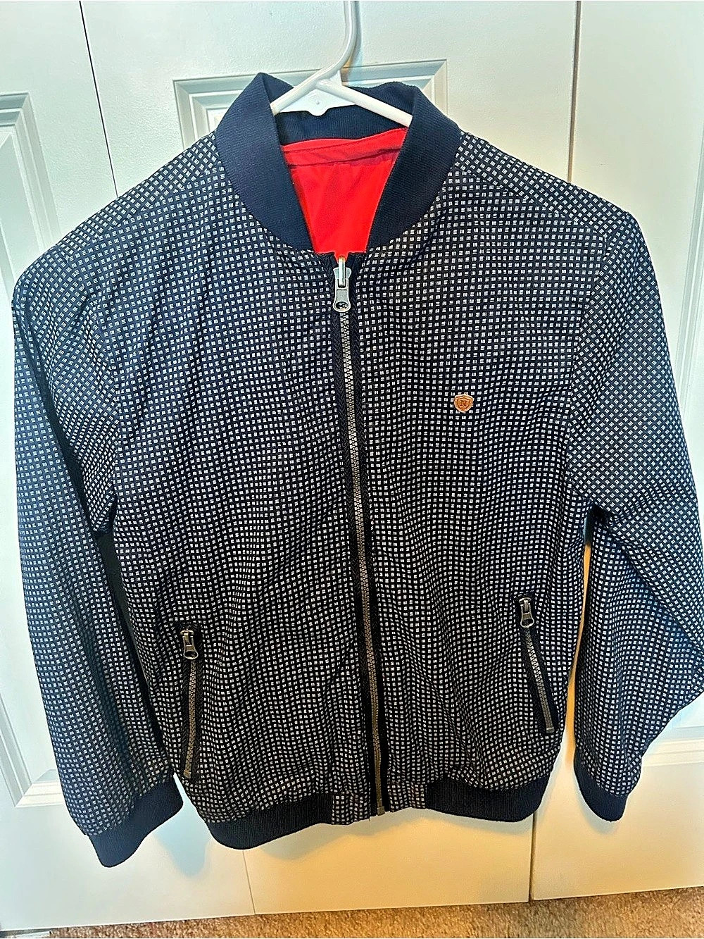 Boys Reversible Bomber Jacket in Red & Navy Like New (Size 10) Mayoral Brand